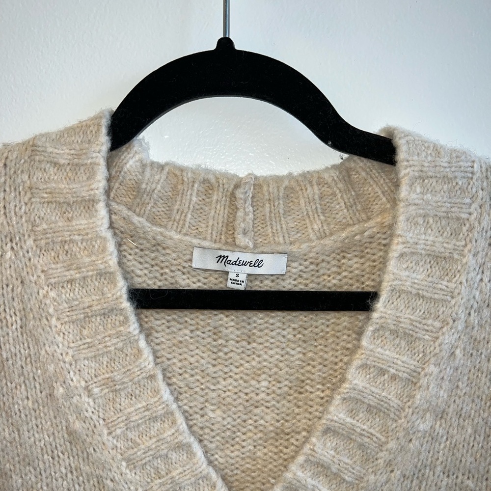 Madewell Sweater Vest Beige Crème